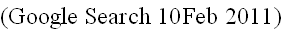 (Google Search 10Feb 2011)